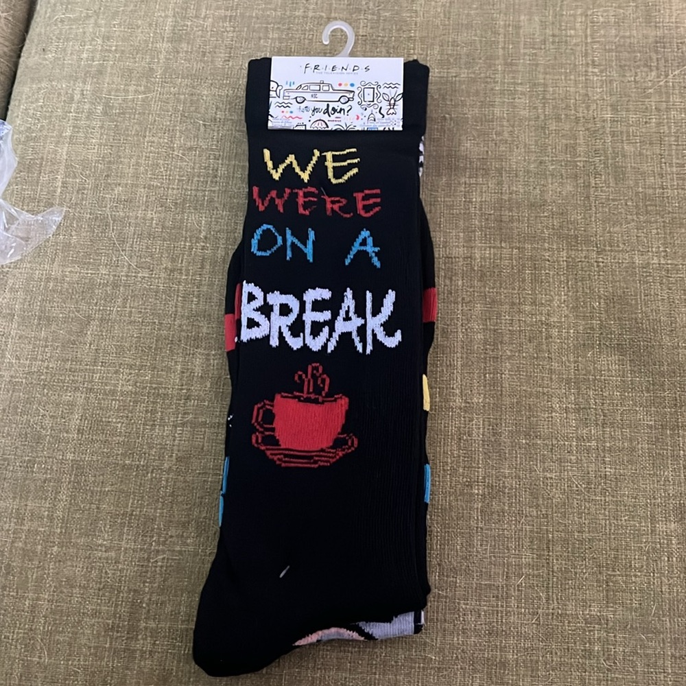 Black Friends Socks with Colorful Text